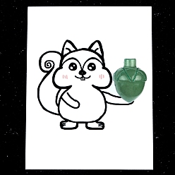 Зеленый Авантюрин Натуральный зеленый авантюрин сосновые шишки украшения для витрины, с бумажными карточками, фигурка для украшения дома, энергетический камень рейки для исцеления, 26x20 мм