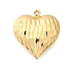 Настоящее золото 18K Латунные подвески, сердце, стойки покрытие, долговечный, без свинца и без кадмия, реальный 18 k позолоченный, 24x21.5x7 мм, отверстие : 1.2 мм