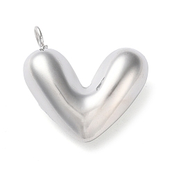 Платина Экологически чистые подвески из латуни с гальванопокрытием, долговечный, без свинца и без кадмия, сердце, платина, 27.5x28.5x10.5 мм, отверстие : 4 мм