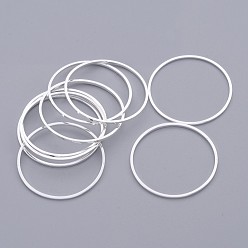 Серебро Латунные соединительные колечки, кольцо, без свинца, без никеля и без кадмия, серебряные, 25x1 мм