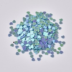 Светлый Стально-синий Украшение аксессуаров пластиковая пайетка / блестки бисер, нет отверстий / неосвещенных бусинок, сердце, светло-стальной синий, 2.7x3x0.3 мм, о 173075 шт / фунт