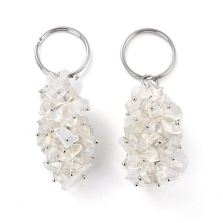 Опал Брелок из опалита, с латунной и железной фурнитурой, без кадмия и без свинца, платина, 8.05 см