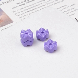 Medium Slate Blue Opaque Acrylic Beads, Wave Snowflake, Medium Slate Blue, 9.5x5mm, Hole: 2mm