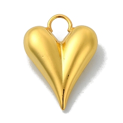 Real 18K Gold Plated Rack Plating Brass Pendants, Long-Lasting Plated, Lead Free & Cadmium Free, Heart, Real 18K Gold Plated, 28x20x7.8mm, Hole: 7x4.5mm