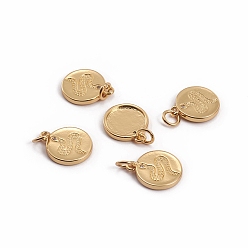 Золотой Латунные микропаве прозрачные кубические циркониевые подвески, с прыжковых колец, плоские круглые со змеей, золотые, 14.5x12x1.5 мм, отверстие : 3.5 мм