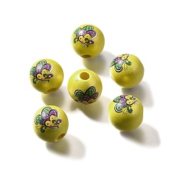 Сердце Печатное натуральное дерево, жемчужные, карнавальная серия, сердце, 15.5x14.5 мм, отверстие : 4.5 мм