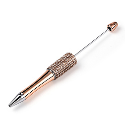 Сэнди Коричневый Бисерная ручка, пластиковая шариковая ручка, с железным стержнем, стразами и искусственным жемчугом из АБС-пластика, для индивидуальной ручки с ювелирными бусинами, песчаный коричневый, 150x15 мм