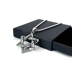 Нержавеющая Сталь Цвет Кулон в виде шестиконечной звезды из нержавеющей стали в стиле хип-хоп для мужчин. Ювелирные изделия.