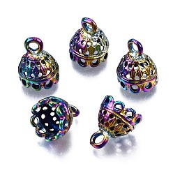 Rainbow Color Поручительств шкентеля сплава, подставка для кисточек, без кадмия, без никеля и без свинца, Радуга цветов, 12.5x10.5 мм, отверстие : 2.5 мм