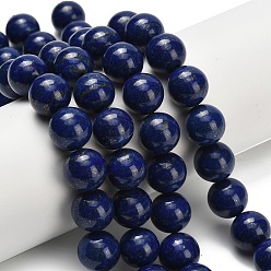 Ляпис-Лазурь Нитки бусины из натурального ляписа-лазури, круглые, 12 мм, отверстие : 1.2 мм, около 33 шт / нитка, 15.63 дюйм (39.7 см)