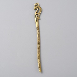 Antik Bronze Haarstäbe aus Legierung mit Phönix, Haarschmuck für Frauen, Antik Bronze, 160x17x3 mm
