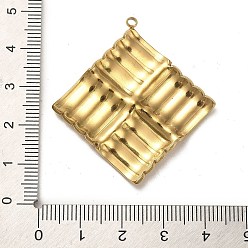 Golden 304 Stainless Steel Pendants, Rhombus Charm, Golden, 43x40.5x3.5mm, Hole: 2mm