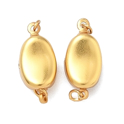 Настоящее золото 24K Матовые латунные застежки для коробок, овальные, долговечный, без свинца и без кадмия, стойки покрытие, 1 нитей, 2-луночное, реальный 24 k позолоченный, 17.5x8x5.5 мм