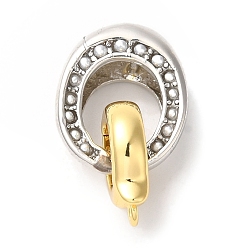 Платина Овальная стойка с латунным покрытием, складные застежки, с абс пластмассовыми жемчужными бисером, долговечный, без свинца и без кадмия, платина, 26 мм, отверстие : 2.5 мм