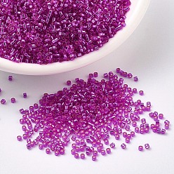 (DB1340) Окрашеннй Фуксиновый с Серебряной Подкладкой Бусины miyuki delica, цилиндр, японский бисер, 11/0, (db 1340) окрашенная в серебристый цвет фуксия, 1.3x1.6 мм, отверстия: 0.8 мм, около 10000 шт / мешок, 50 г / мешок