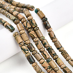 Природный Драгоценный Камень Нити бусин из натурального камня вердит, бусины-колонны и рондели, 8~8.5x6~7 мм, отверстие : 0.7 мм, Rondelle: 5.5~6.5x3~4 мм, около 63~66 шт / нитка, 14.96~15.55 дюйм (38~39.5 см)