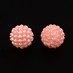 Легкий Лосось Акриловые имитация жемчужные бусы, Берри бисера, круглый комбинированные шарики, светлый померанцевый, 12 мм, отверстие : 1.5 мм, Около 830 шт / 500 г