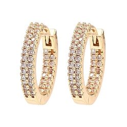 Light Gold Messing micro pave zirkonia ohrreifen, Runde, Licht Gold, 17x2.5 mm