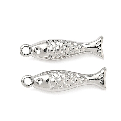 Платина Латунные подвески, рыба, платина, 20x5x4.5 мм, отверстие : 1.4 мм