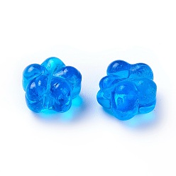 Озёрно--синий Бусины лэмпворк , цветок, Плут синий, 13~14x7~9 мм, отверстие : 1.2 мм