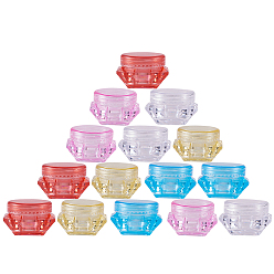 Mixed Color Transparent Plastic Cosmetics Cream Jar, Empty Portable Refillable Bottle, Mixed Color, Capacity: 3g/5g, 50pcs/set