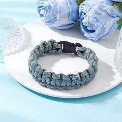 Серый 7 плетеные браслеты из полиэстера и спандекса с внутренним сердечником для мужчин и женщин, с пластиковыми быстроразъемными пряжками сбоку, серые, 8-1/4x3/4 дюйм (21x1.8 см)