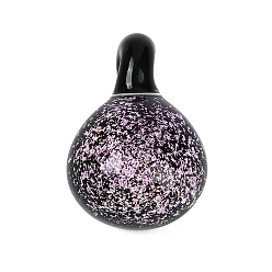 Фиолетовый Подвески лэмпворк ручной работы, подвески в форме кошки, фиолетовые, 27~27.5x18x15 мм, отверстие : 2.5 мм