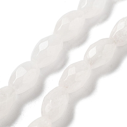 Хрусталь Природных кристаллов кварца бисер нитей, горного хрусталя, граненый рисом, 12.5x8 мм, отверстие : 1.2 мм, около 16 шт / нитка, 7.68 дюйм (19.5 см)