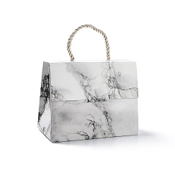 Другие Прямоугольные бумажные подарочные коробки с ручкой-веревкой, для упаковки подарков, мраморный узор, 14x7x10.5 см
