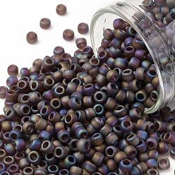 (166CF) Transparent AB Frost Amethyst TOHO Round Seed Beads, Japanese Seed Beads, (166CF) Transparent AB Frost Amethyst, 8/0, 3mm, Hole: 1mm, about 1110pcs/50g
