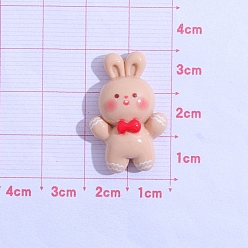 Папайя Оранжевый Рождественская серия из непрозрачной смолы декодирует кабошоны, кролик, papayawhip, 25x25 мм