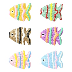 (52) Непрозрачная лаванда 6шт 6 цвета окрашенные стеклянные бусины, рыба, с эмалью, разноцветные, 18~18.5x22x8~8.5 мм, отверстие : 1.6 мм, 1 шт / цвет