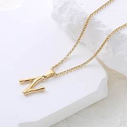 Letter N Ожерелья с подвесками в виде алфавита из нержавеющей стали для женщин, золотые, Письмо N