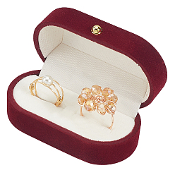 (123L) Белый крем непрозрачный блеск 1 Прямоугольная бархатная коробочка для парных колец из ПК, с откидной крышкой, для хранения ювелирных изделий органайзер дисплей подарочная упаковка, огнеупорный кирпич, 7.5x4.4x3.4 см, 1 шт / комплект