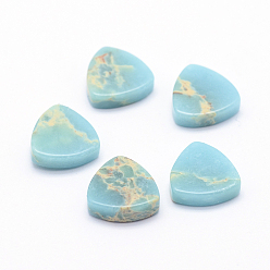 Light Sky Blue Synthetic & Dyed Regalite/Imperial Jasper/Sea Sediment Jasper Cabochons, Triangle, Light Sky Blue, 9.5x9.5x2.5mm