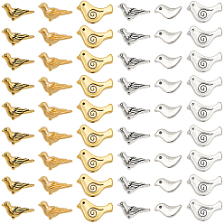 (52) Непрозрачная лаванда 150 шт 6 стили бусины из сплава в тибетском стиле, птица, без свинца и без кадмия, разноцветные, 7~11.5x10~15x2.5~4.5 мм, отверстие : 1~1.6 мм, 25 шт / стиль