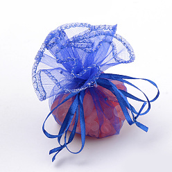 Синий Сумочки из органзы, с блестками, подарочные пакеты, синие, 26.2 см