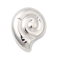 Платинированный Латунные подвески, подвески в форме раковины, Реальная платина, 20.5x16x5 мм, отверстие : 1.2 мм