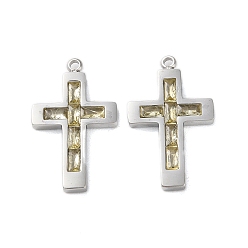 Желтый 304 подвески из нержавеющей стали, со стеклом, корс прелести, платина, желтые, 24.5x15.5x3.5 мм, отверстие : 1.4 мм