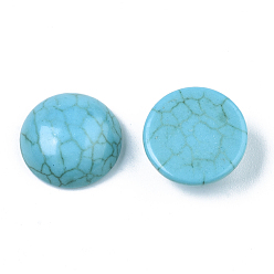 Sky Blue Synthetic Turquoise Cabochons, Dyed, Half Round/Dome, Sky Blue, 12x5mm