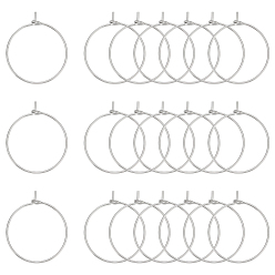 Нержавеющая Сталь Цвет 304 из нержавеющей стали бокал прелести кольца, обручание серьги, DIY материал для баскетбола обруча серьги жены, с контейнером для бисера, цвет нержавеющей стали, 24x20x0.7 мм, 200 шт / коробка