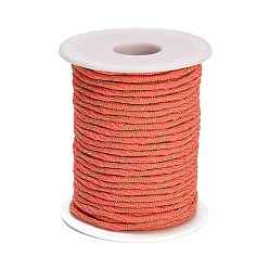 Tomate Verdrillte Polyesterschnur, mit Metallfaden, Runde, Tomate, 3 mm