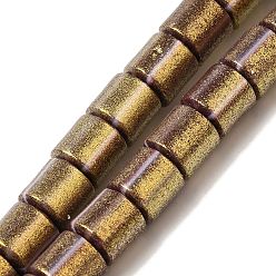 Кокосово-Коричневый Полимерная глина бисер нитей, с блеском порошок, колонка, кокосового коричневый, 6~6.5x6.5~7 мм, отверстие : 1.2 мм, около 63~65 шт / нитка, 16.14~16.46'' (41~41.8 см)