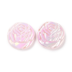 Pink УФ Бусины акриловые, радужный, цветок, розовые, 23.5x23x5.5 мм, отверстие : 2 мм