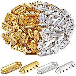 (52) Непрозрачная лаванда 100шт. 2 цвета сплав кристалл стразы распорки, овальные, разноцветные, 7.5x21x3.5 мм, отверстие : 1.2 мм, 50 шт / цвет