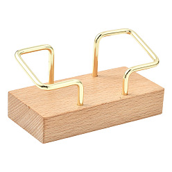 Бланшированный Миндаль 1Деревянный держатель для визитных карточек, держатель для визитных карточек из сплава, прямоугольные, бланшированный миндаль, 10x4.9x5.2 см