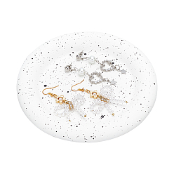 Плоский Круглый Ювелирная тарелка из левкаса, лоток для хранения, органайзер для косметических украшений, плоско-круглые, 150x17 мм, внутренний диаметр: 100 мм