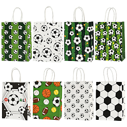 (52) Непрозрачная лаванда 16шт. 8 стили футбольных сумок-шопперов с принтом, сумки с ручками, прямоугольные, разноцветные, 15x8x21 см, 2 шт / стиль