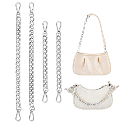 Платина 4 шт 2 стили алюминиевые ремни для сумок с цепочкой, с поворотными застежками сплава, для аксессуаров для замены сумок, платина, 20~30.5 см, 2 шт / стиль