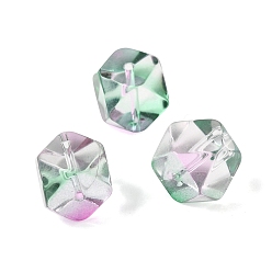 Aquamarin Backfarbe transparente Glasperlen, Vieleck, facettiert, Aquamarin, 11x11.5x11.5 mm, Bohrung: 1.5 mm